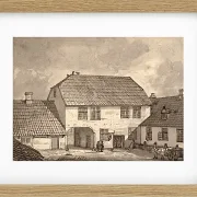 Johan Christian Dahl – Bauernhof in Sorø  1818 | Giclée Kunstdruck gerahmt