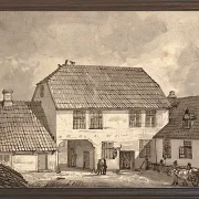 Johan Christian Dahl – Bauernhof in Sorø  1818 | Giclée Kunstdruck gerahmt