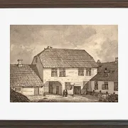 Johan Christian Dahl – Bauernhof in Sorø  1818 | Giclée Kunstdruck gerahmt