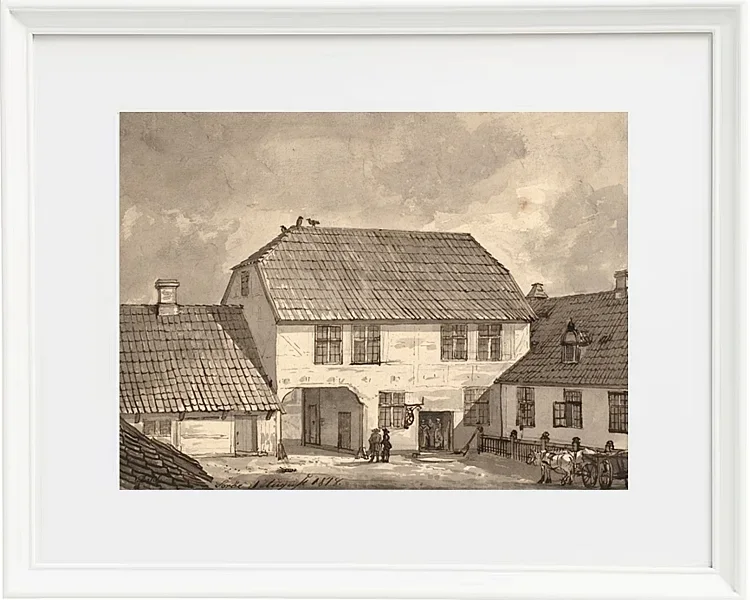 Johan Christian Dahl – Bauernhof in Sorø  1818 | Giclée Kunstdruck gerahmt
