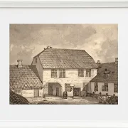 Johan Christian Dahl – Bauernhof in Sorø  1818 | Giclée Kunstdruck gerahmt