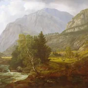 Johan Christian Dahl | Udsigt over Fortundalen - 1836 | Indrammet kunsttryk | Romantic | formida