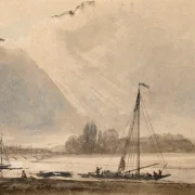 Johan Christian Dahl | Udsigt over Elben nær Dresden - 1824 | Indrammet kunsttryk | Romantic | formida