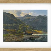 Johan Christian Dahl – Blick auf Skjolden in Lyster  1843 | Giclée Kunstdruck gerahmt