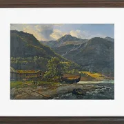 Johan Christian Dahl – Blick auf Skjolden in Lyster  1843 | Giclée Kunstdruck gerahmt