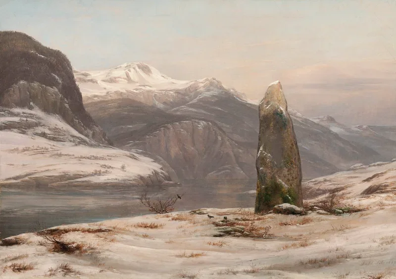 Johan Christian Dahl | Udsigt over Mårelv nær Tinn - 1833 | Indrammet kunsttryk | Romantic | formida
