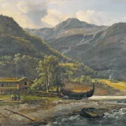 Johan Christian Dahl | Udsigt over Skjolden ved Lyster - 1843 | Indrammet kunsttryk | Romantic | formida