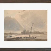 Johan Christian Dahl – Blick auf die Elbe bei Dresden  1824 | Giclée Kunstdruck gerahmt