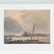 Johan Christian Dahl – Blick auf die Elbe bei Dresden  1824 | Giclée Kunstdruck gerahmt