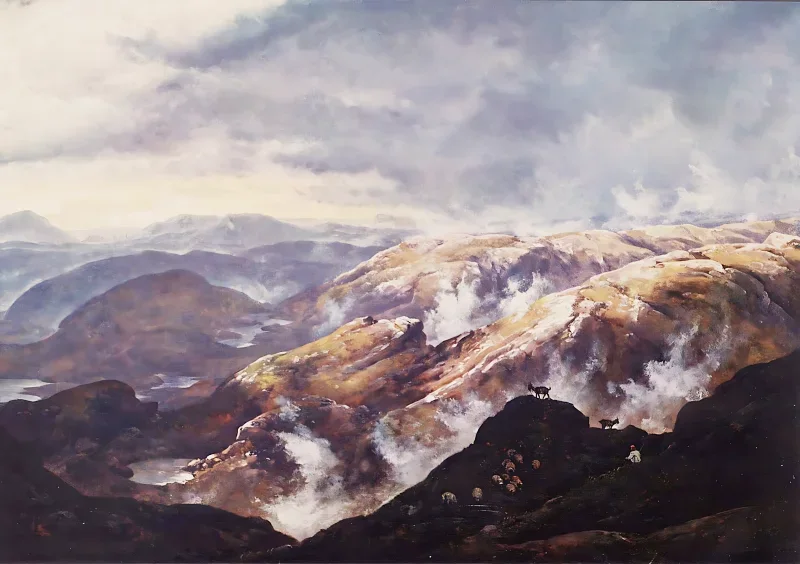 Johan Christian Dahl | Udsigt fra Lyshornet - 1836 | Indrammet kunsttryk | Romantic | formida