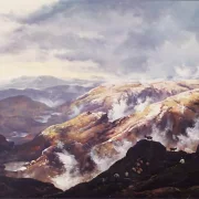 Johan Christian Dahl | Udsigt fra Lyshornet - 1836 | Indrammet kunsttryk | Romantic | formida
