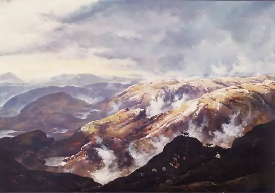 Johan Christian Dahl | Udsigt fra Lyshornet - 1836 | Indrammet kunsttryk | Romantic | formida