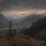 Johan Christian Dahl – Blick über Hallingdal  1844 | Giclée Kunstdruck gerahmt