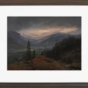 Johan Christian Dahl – Blick über Hallingdal  1844 | Giclée Kunstdruck gerahmt