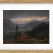 Johan Christian Dahl – Blick über Hallingdal  1844 | Giclée Kunstdruck gerahmt