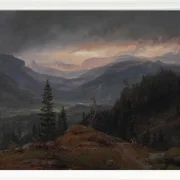 Johan Christian Dahl – Blick über Hallingdal  1844 | Giclée Kunstdruck gerahmt