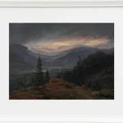 Johan Christian Dahl – Blick über Hallingdal  1844 | Giclée Kunstdruck gerahmt