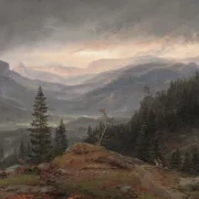 Johan Christian Dahl | Udsigt over Hallingdal - 1844 | Indrammet kunsttryk | Romantic | formida