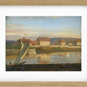 Johan Christian Dahl – Blick über die Elbe und die Kaserne  1818 | Giclée Kunstdruck gerahmt
