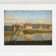 Johan Christian Dahl – Blick über die Elbe und die Kaserne  1818 | Giclée Kunstdruck gerahmt