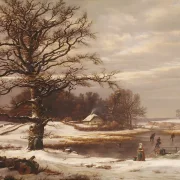 Johan Christian Dahl | Dansk vinterlandskab - 1827 | Indrammet kunsttryk | Romantic | formida