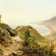 Johan Christian Dahl | Udsigt fra Pimonte - 1820 | Indrammet kunsttryk | Romantic | formida