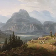 Johan Christian Dahl | Etschtal nær Roveredo - 1824 | Indrammet kunsttryk | Romantic | formida