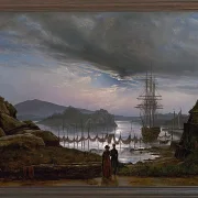 Johan Christian Dahl – Blick von Vaekero bei Christiania  1827 | Giclée Kunstdruck gerahmt