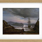 Johan Christian Dahl – Blick von Vaekero bei Christiania  1827 | Giclée Kunstdruck gerahmt