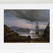 Johan Christian Dahl – Blick von Vaekero bei Christiania  1827 | Giclée Kunstdruck gerahmt