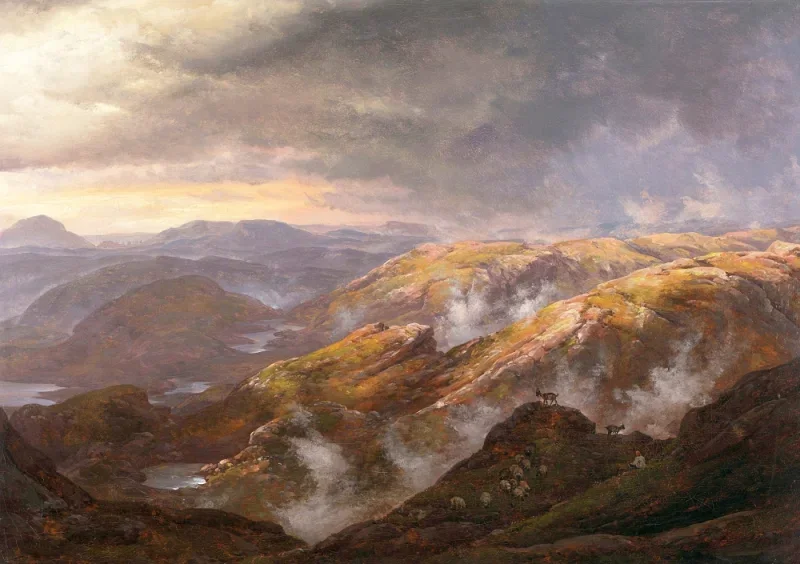 Johan Christian Dahl | Udsigt fra Lyshornet - 1836 | Indrammet kunsttryk | Romantic | formida