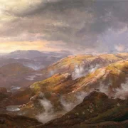 Johan Christian Dahl | Udsigt fra Lyshornet - 1836 | Indrammet kunsttryk | Romantic | formida