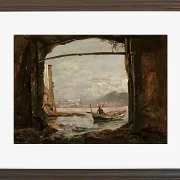 Johan Christian Dahl – Blick von einer Grotte bei Posillipo  1820 | Giclée Kunstdruck gerahmt
