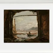 Johan Christian Dahl – Blick von einer Grotte bei Posillipo  1820 | Giclée Kunstdruck gerahmt