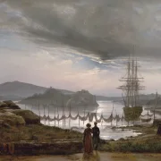 Johan Christian Dahl | Udsigt fra Vaekero ved Christiania - 1827 | Indrammet kunsttryk | Romantic | formida