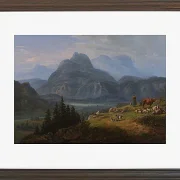 Johan Christian Dahl – Das Etschtal bei Roveredo  1824 | Giclée Kunstdruck gerahmt