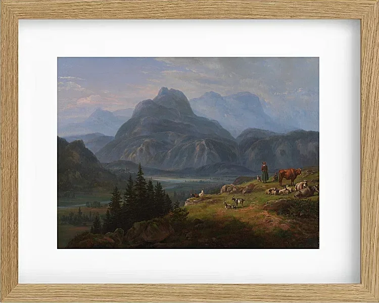 Johan Christian Dahl – Das Etschtal bei Roveredo  1824 | Giclée Kunstdruck gerahmt