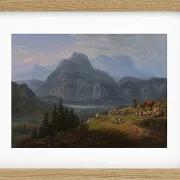 Johan Christian Dahl – Das Etschtal bei Roveredo  1824 | Giclée Kunstdruck gerahmt