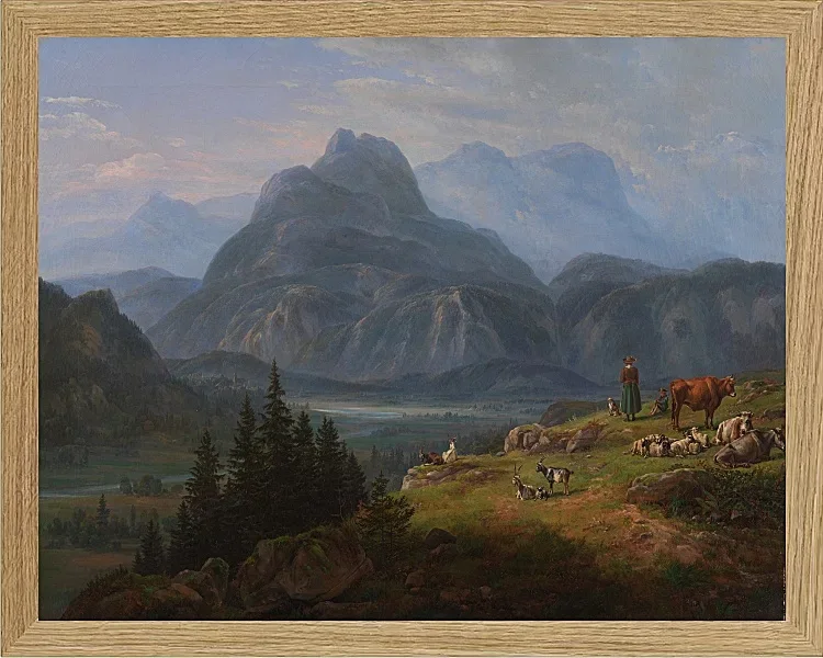 Johan Christian Dahl – Das Etschtal bei Roveredo  1824 | Giclée Kunstdruck gerahmt