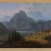 Johan Christian Dahl – Das Etschtal bei Roveredo  1824 | Giclée Kunstdruck gerahmt