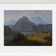 Johan Christian Dahl – Das Etschtal bei Roveredo  1824 | Giclée Kunstdruck gerahmt