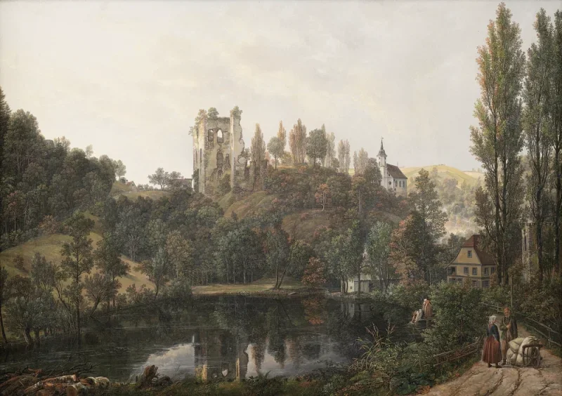 Johan Christian Dahl | Slotsruinen ved Tharandt - 1819 | Romantic | formida