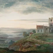 Johan Christian Dahl | Die Kirchenruine von Avaldsnes auf Karmoey - 1820 | Gerahmter Kunstdruck | Romantik | formida