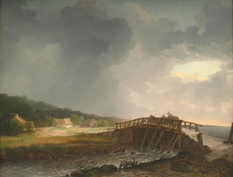 Johan Christian Dahl – Die Brücke über Tryggevælde  1813 | Giclée Kunstdruck gerahmt