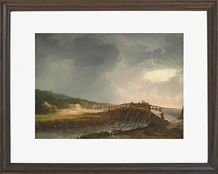 Johan Christian Dahl – Die Brücke über Tryggevælde  1813 | Giclée Kunstdruck gerahmt