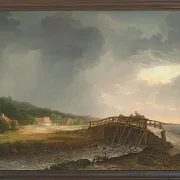 Johan Christian Dahl – Die Brücke über Tryggevælde  1813 | Giclée Kunstdruck gerahmt