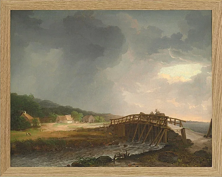 Johan Christian Dahl – Die Brücke über Tryggevælde  1813 | Giclée Kunstdruck gerahmt