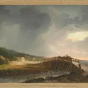 Johan Christian Dahl – Die Brücke über Tryggevælde  1813 | Giclée Kunstdruck gerahmt