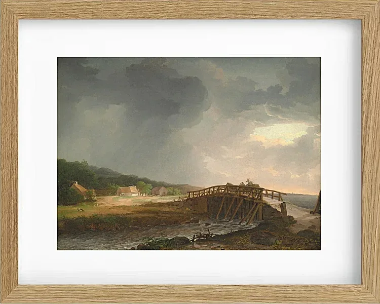 Johan Christian Dahl – Die Brücke über Tryggevælde  1813 | Giclée Kunstdruck gerahmt
