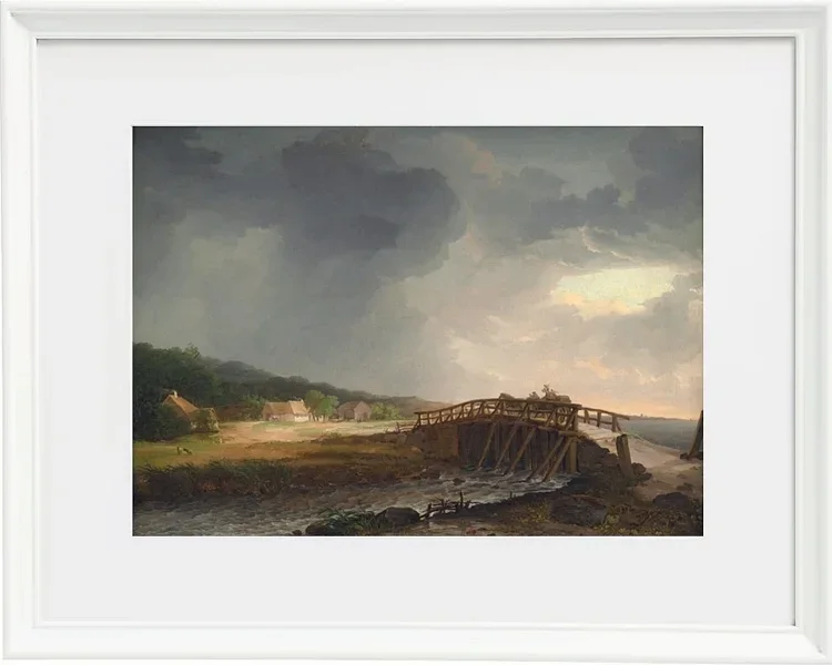 Johan Christian Dahl – Die Brücke über Tryggevælde  1813 | Giclée Kunstdruck gerahmt
